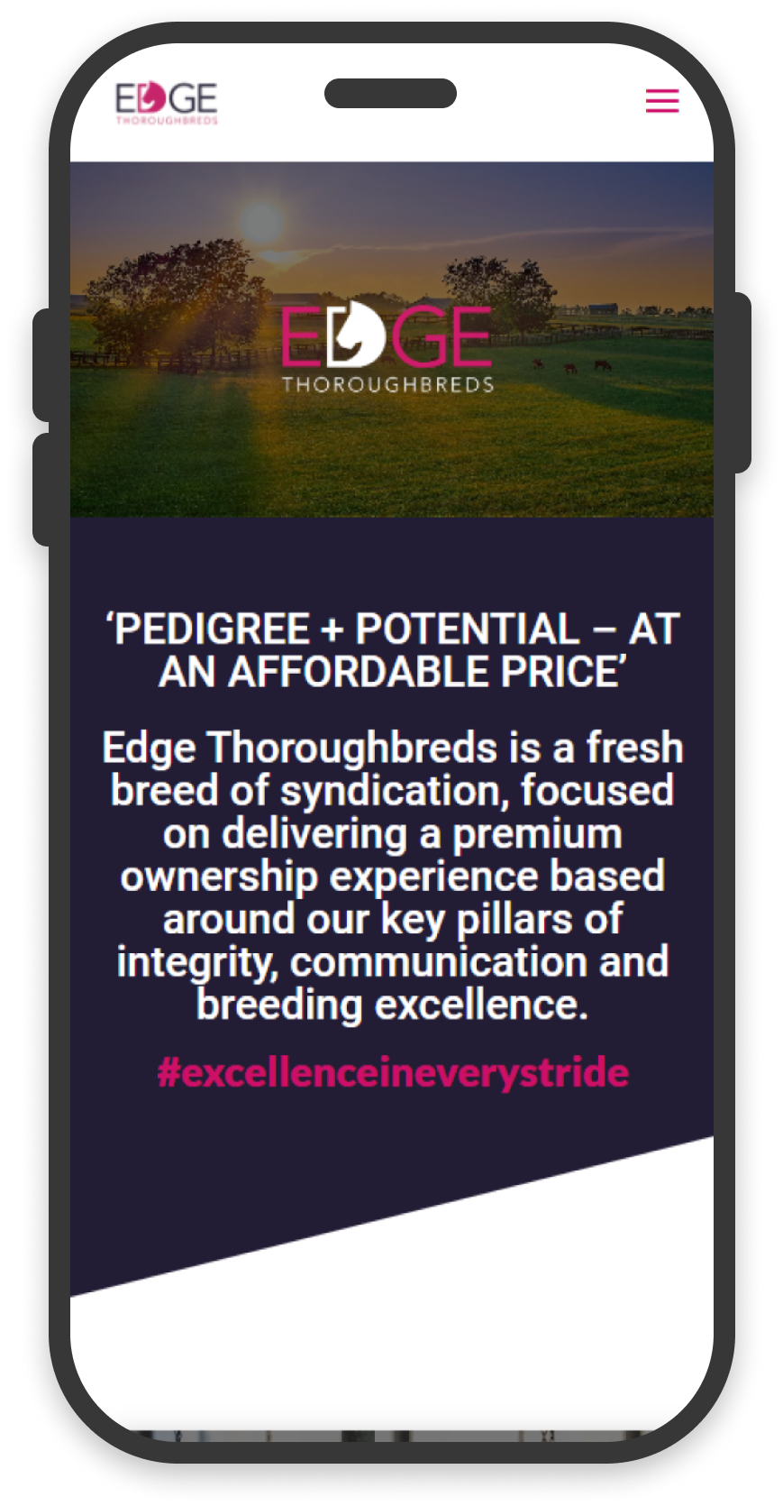 EDGE Thoroughbreds on mobile